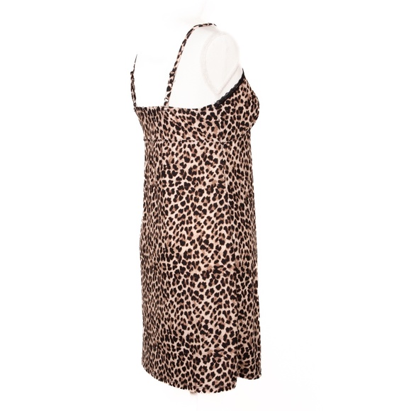 Rene Rofe Spaghetti Strap Leopard Print Chemise, Soft & Comfotable, Size Medium - Picture 5 of 13